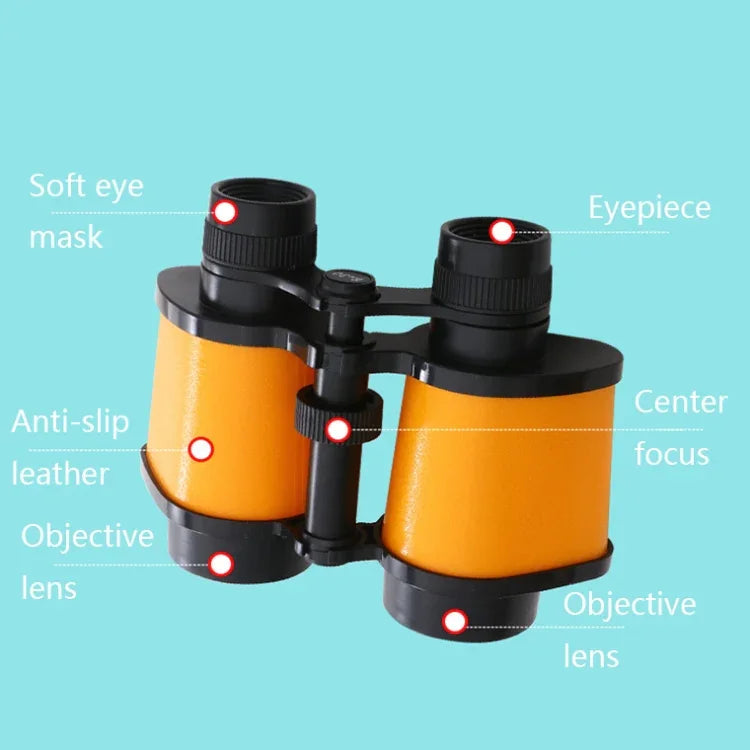 Ống nhòm đồ chơi mini HD cho trẻ em 20004, 8X30 cam, 8X30 đỏ, 8X30 xanh dương