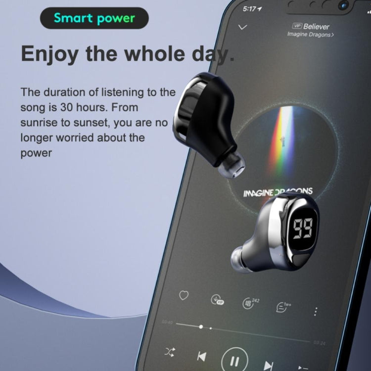 Tai nghe Bluetooth F6 mini không nhìn thấy, tai nghe kỹ thuật số cho doanh nhân, F6 Đen, F6 Trắng