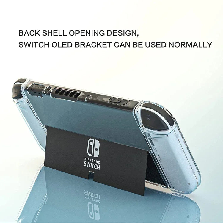Bộ Vỏ Pha Lê Tay Cầm Điều Khiển Cảm Biến Phim Cường Lực Túi Đựng Cho Máy Switch OLED, Túi Đựng + Vỏ Pha Lê + Nắp Cần Điều Khiển x6 + Phim Cường Lực, Túi Đựng Màu Trắng 14 Trong 1 (Dây Đeo Tay), Túi Đựng Màu Trắng 16 Trong 1