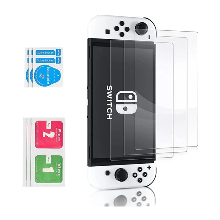 Bộ Vỏ Pha Lê Tay Cầm Điều Khiển Cảm Biến Phim Cường Lực Túi Đựng Cho Máy Switch OLED, Túi Đựng + Vỏ Pha Lê + Nắp Cần Điều Khiển x6 + Phim Cường Lực, Túi Đựng Màu Trắng 14 Trong 1 (Dây Đeo Tay), Túi Đựng Màu Trắng 16 Trong 1