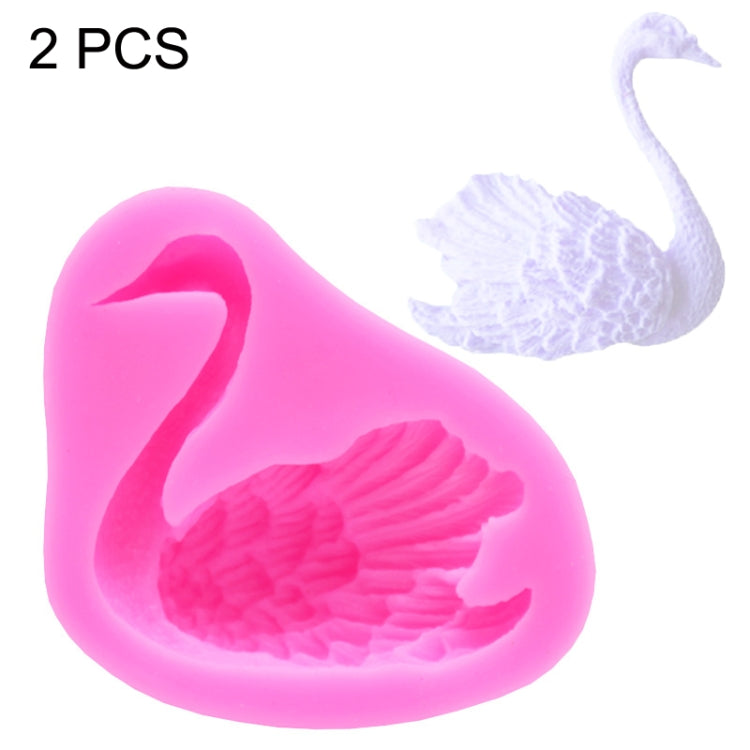 2 khuôn silicon nướng bánh hình thiên nga, khuôn trang trí bánh hình thiên nga