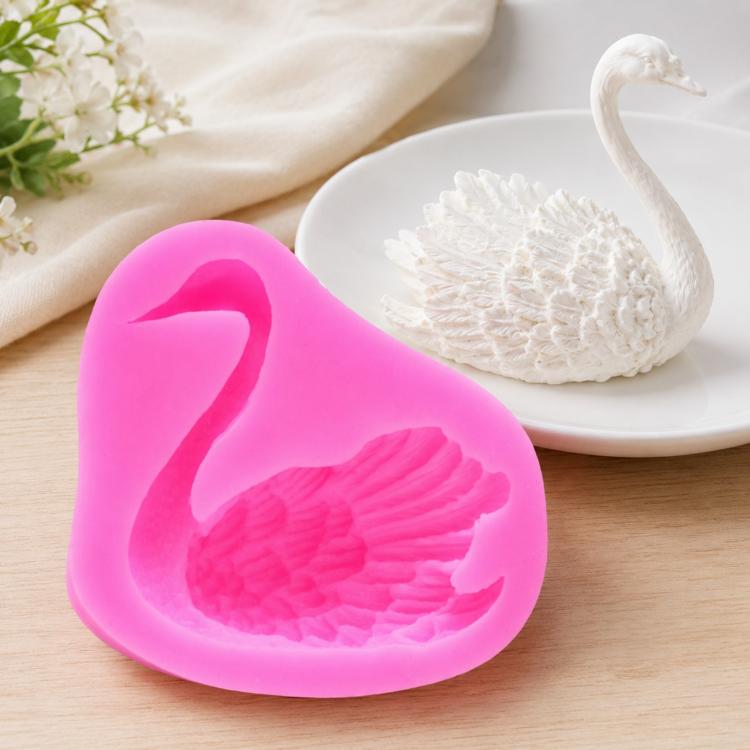 2 khuôn silicon nướng bánh hình thiên nga, khuôn trang trí bánh hình thiên nga