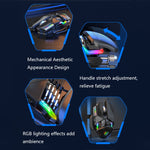 Chuột có dây điều chỉnh đèn RGB 6 phím Taijia P3, Đen, Trắng