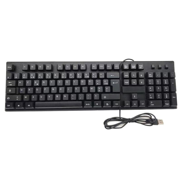 Bàn phím máy tính USB có dây 108 phím, Dây dài 1,5m, Bàn phím đơn tiếng Ả Rập, Nga, Pháp, Tây Ban Nha