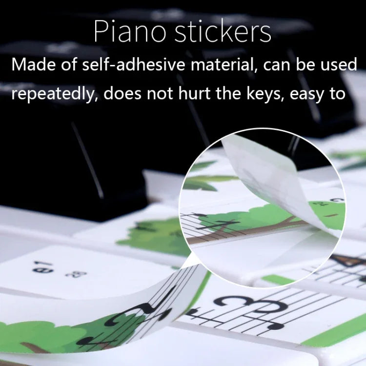 Miếng Dán Bàn Phím Piano 88/76/61/54/49 Phím M52, Hình Cây, Hình Hươu Cao Cổ