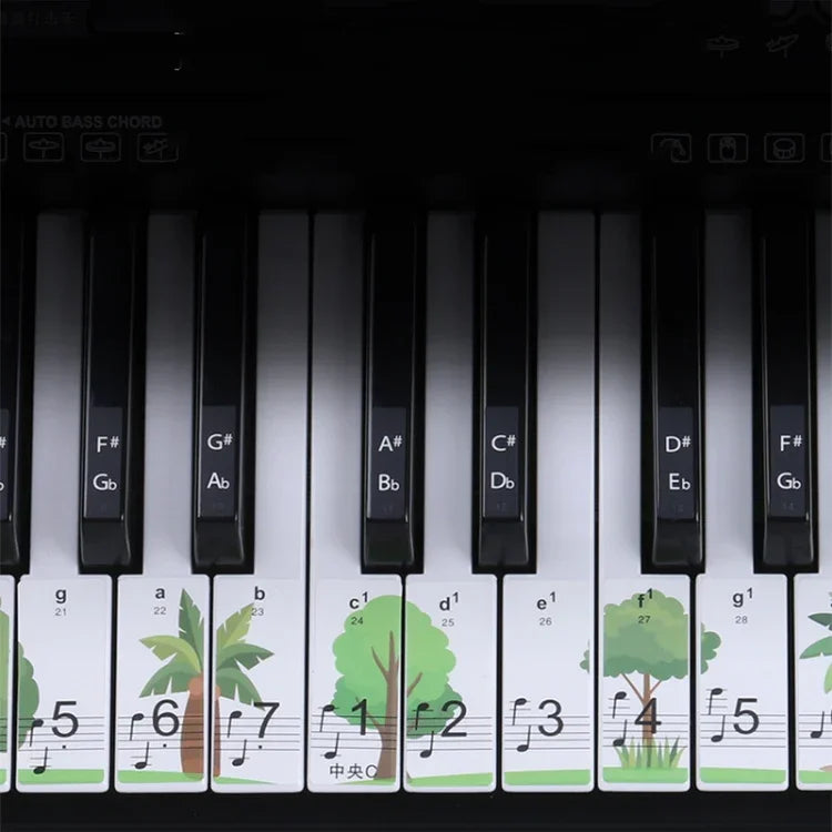 Miếng Dán Bàn Phím Piano 88/76/61/54/49 Phím M52, Hình Cây, Hình Hươu Cao Cổ