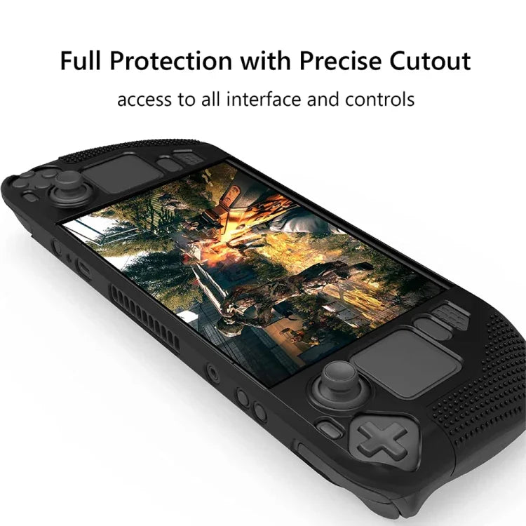 Ốp lưng silicone PGTECH cho máy chơi game với hạt chống trượt dành cho Steam Deck, màu đen