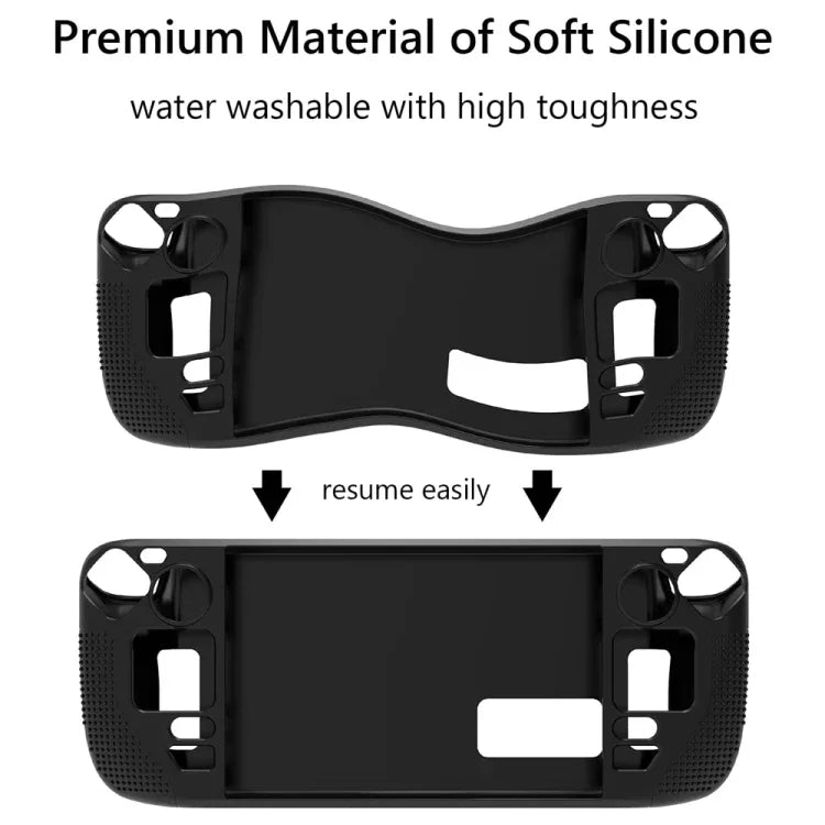 Ốp lưng silicone PGTECH cho máy chơi game với hạt chống trượt dành cho Steam Deck, màu đen