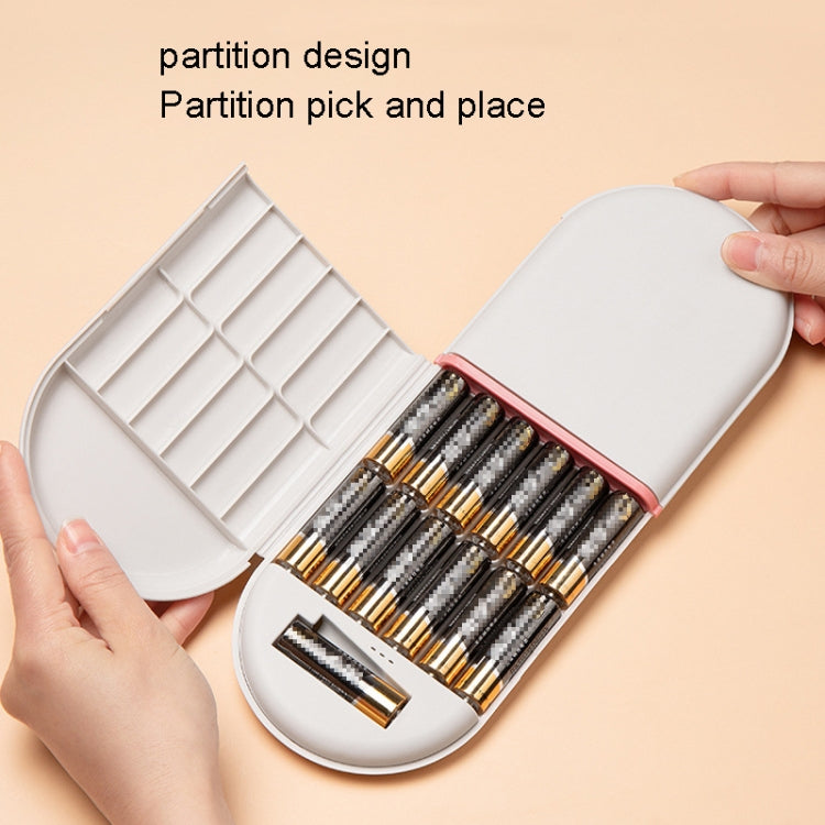 Hộp đựng pin gia đình, hộp tổ chức lưu trữ cáp dữ liệu và sạc, màu xanh một lớp, màu xám trắng hai lớp