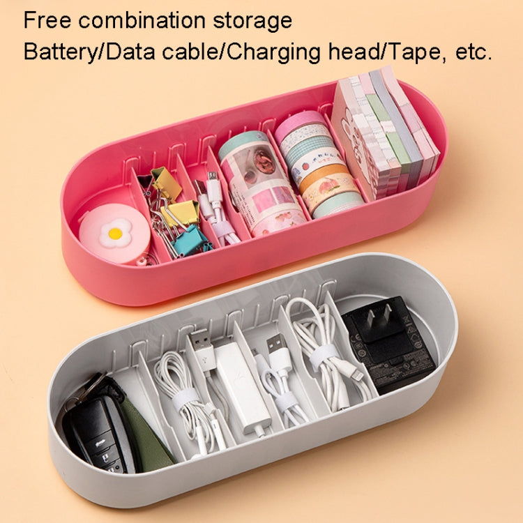 Hộp đựng pin gia đình, hộp tổ chức lưu trữ cáp dữ liệu và sạc, màu xanh một lớp, màu xám trắng hai lớp