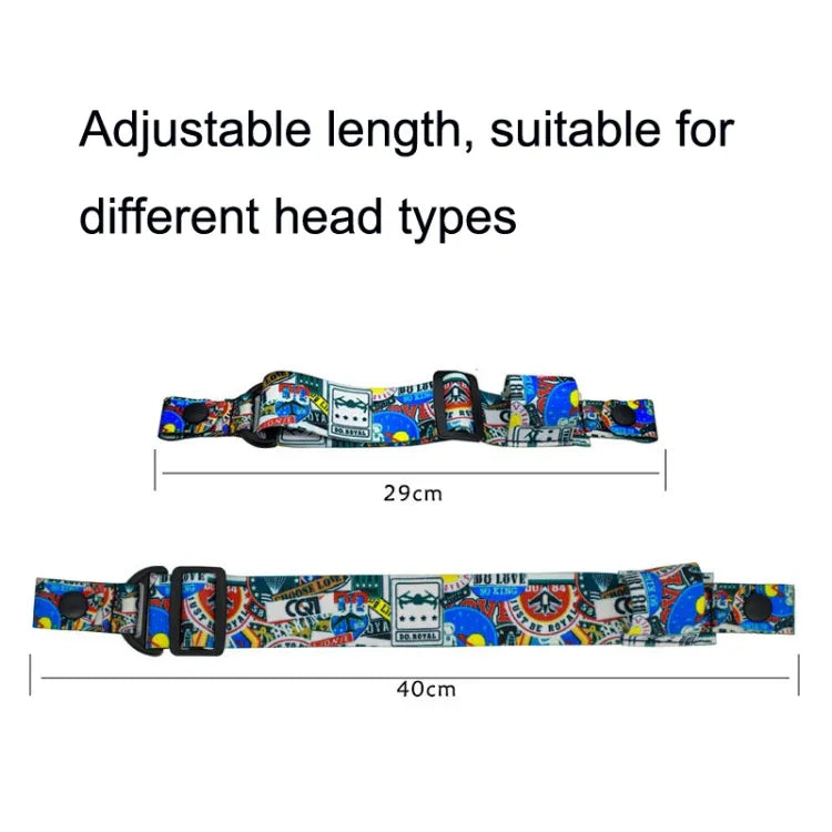 Kính Bay Quay Video Dây Đeo Đầu Màu Graffiti Dây Cố Định Cho DJI FPV Goggles V2, Dây Đeo, Dây Đeo + Dây Nguồn, Dây Đeo + Dây Nguồn + Miếng Đệm