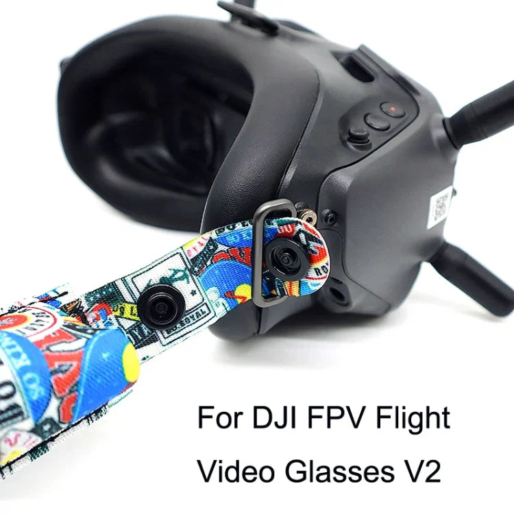 Kính Bay Quay Video Dây Đeo Đầu Màu Graffiti Dây Cố Định Cho DJI FPV Goggles V2, Dây Đeo, Dây Đeo + Dây Nguồn, Dây Đeo + Dây Nguồn + Miếng Đệm