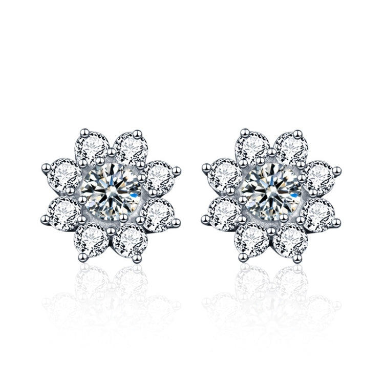 Bông tai hoa mặt trời Moissanite bạc 925 XEZ002, Bông tai cá nhân