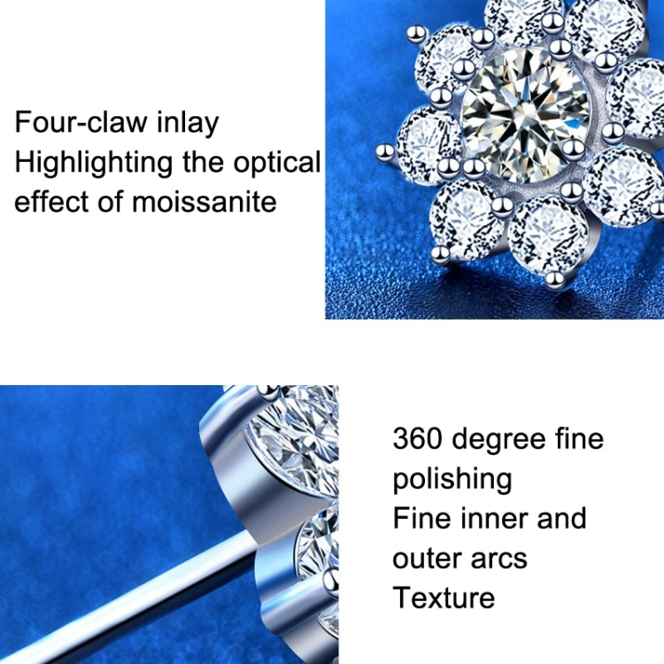 Bông tai hoa mặt trời Moissanite bạc 925 XEZ002, Bông tai cá nhân