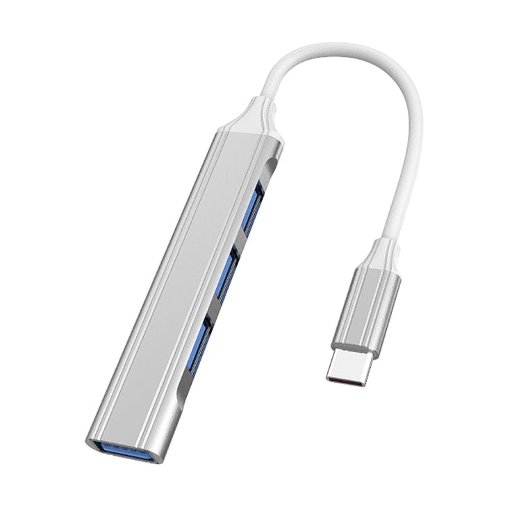 Dock mở rộng mini đa chức năng 4 trong 1, thông số: Type-C/USB-C 3.0 (màu bạc), Type-C/USB-C 3.0 (màu bạc), Type-C/USB-C 3.0 (màu xám), Type-C/USB-C 3.0 (màu hồng), USB 3.0 (màu bạc), USB 3.0 (màu xám), USB 3.0 (màu hồng)