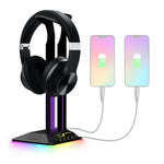 Giá đỡ tai nghe chơi game đổi màu RGB USB kép