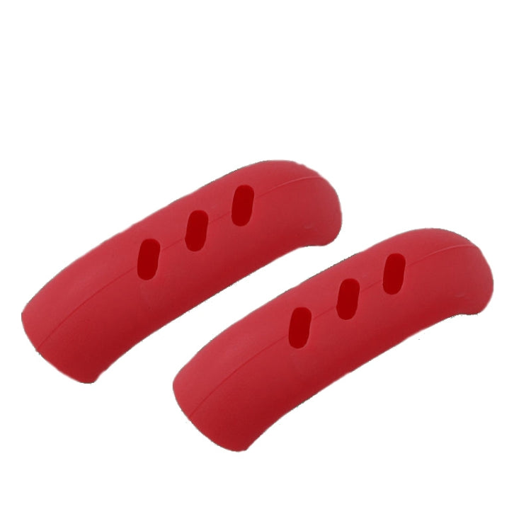 1 đôi vỏ cách nhiệt tay cầm nồi silicon, vỏ tay cầm nồi sắt, màu xanh nhạt, xám đơn giản, đỏ
