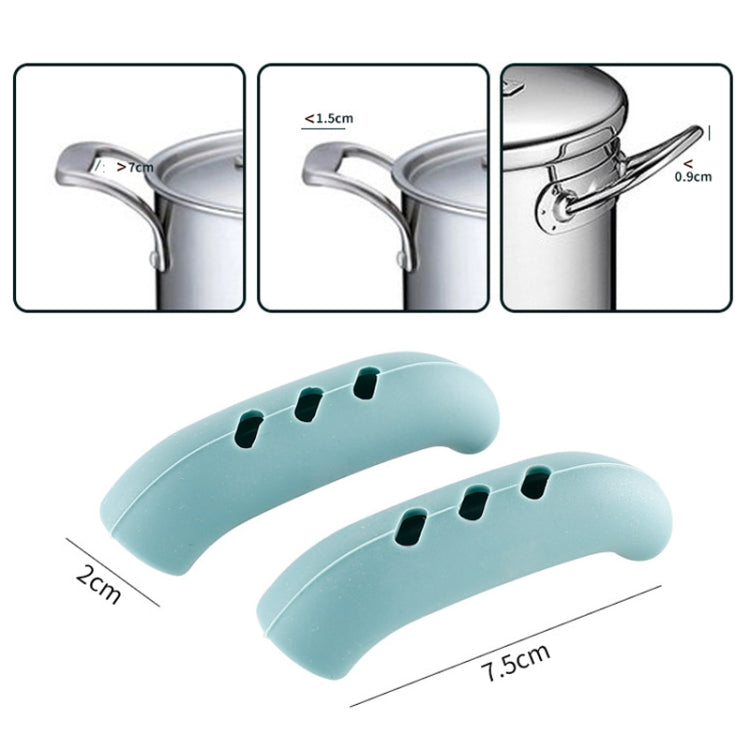 1 đôi vỏ cách nhiệt tay cầm nồi silicon, vỏ tay cầm nồi sắt, màu xanh nhạt, xám đơn giản, đỏ
