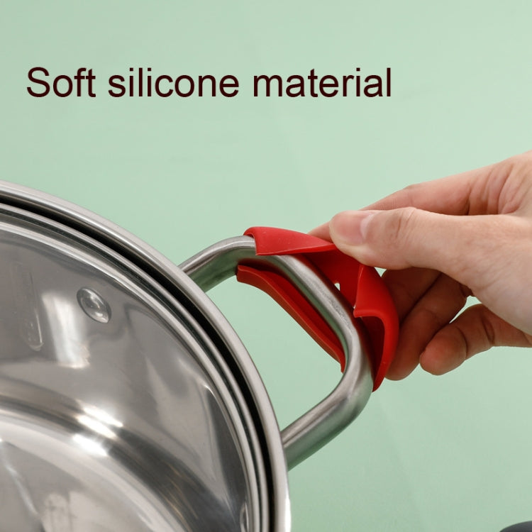 1 đôi vỏ cách nhiệt tay cầm nồi silicon, vỏ tay cầm nồi sắt, màu xanh nhạt, xám đơn giản, đỏ