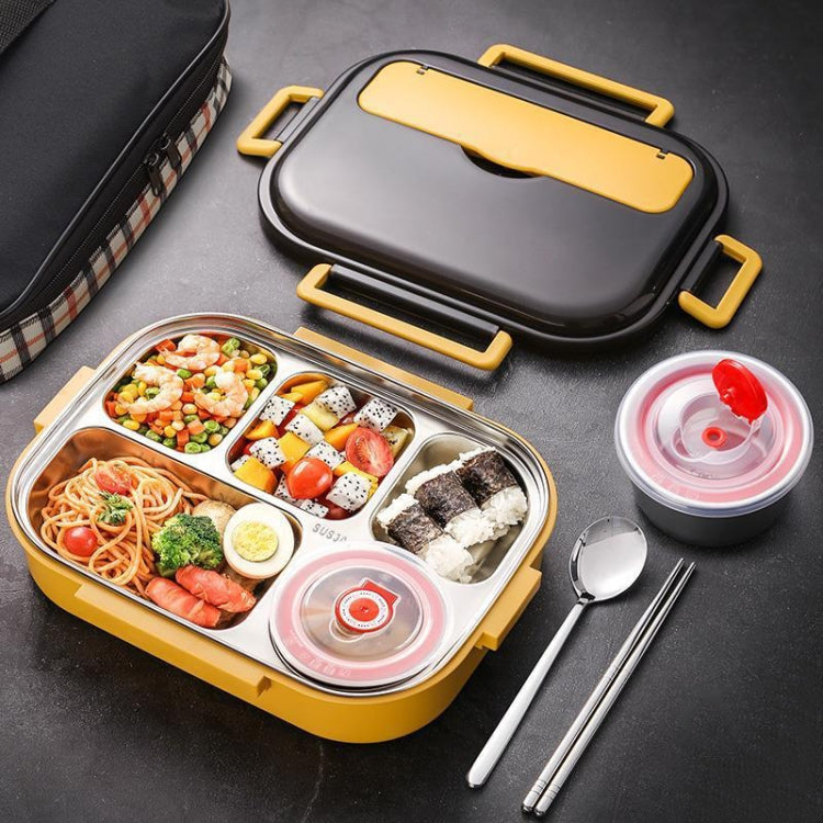 Hộp cơm di động hai lớp dung tích lớn bằng thép không gỉ 304, màu xanh công xanh, màu vàng chanh, màu hồng mực