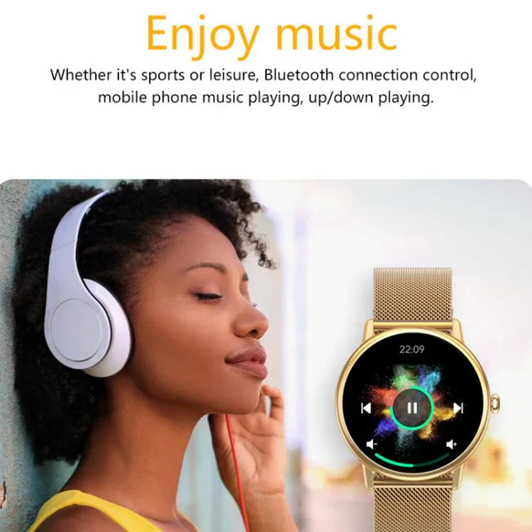 Đồng hồ thông minh Bluetooth LOANIY Y86 màn hình 1.43 inch theo dõi nhịp tim, thép vàng, thép đen
