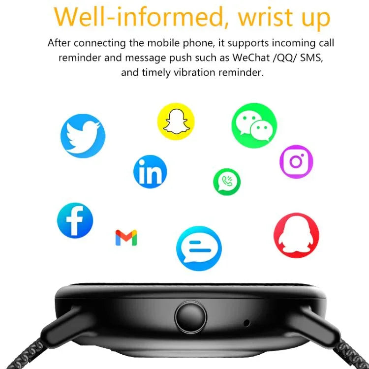 Đồng hồ thông minh Bluetooth LOANIY Y86 màn hình 1.43 inch theo dõi nhịp tim, thép vàng, thép đen