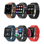Đồng hồ thông minh Bluetooth LOANIY E86 màn hình 1.7 inch theo dõi nhịp tim, màu xanh, đen, đỏ, dây da đen, dây da nâu, thép đen