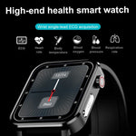 Đồng hồ thông minh Bluetooth LOANIY E86 màn hình 1.7 inch theo dõi nhịp tim, màu xanh, đen, đỏ, dây da đen, dây da nâu, thép đen