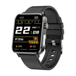 Đồng hồ thông minh Bluetooth LOANIY E86 màn hình 1.7 inch theo dõi nhịp tim, màu xanh, đen, đỏ, dây da đen, dây da nâu, thép đen