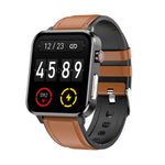 Đồng hồ thông minh Bluetooth LOANIY E86 màn hình 1.7 inch theo dõi nhịp tim, màu xanh, đen, đỏ, dây da đen, dây da nâu, thép đen