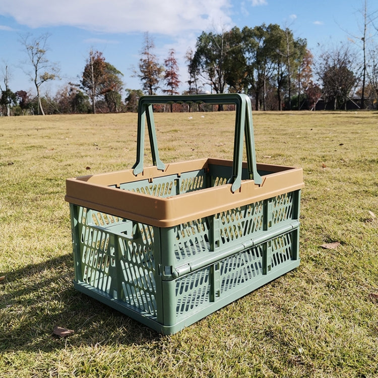 Giỏ Picnic Gấp Gọn, Giỏ Mua Sắm Siêu Thị, Kích Thước: 25x30.5x44cm, Màu Xanh Lá Cà Phê, Xanh Xám, Cà Phê Với Màu Be