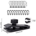 Outdoor Camping Windproof Canopy Fixed Tent Clip Rope Buckle Quick Hanging Set, 10 Clips+10 Ropes, 10 Clips+10 Black Ropes, 10 Clips+10 Black Ropes+10 Silver Buckles, 10 Clips+10 Elastic Ropes+10 Black Buckles                                           ...