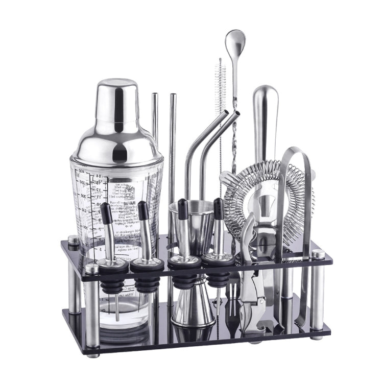 Bộ lắc thủy tinh 17 trong 1 dung tích 400ml có vạch chia, K17-3