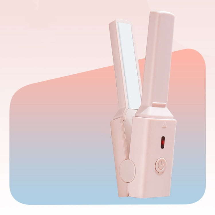 GLS-006 Máy uốn tóc mini điện đôi dùng cho tóc thẳng và tóc xoăn, hồng anh đào, xanh tươi