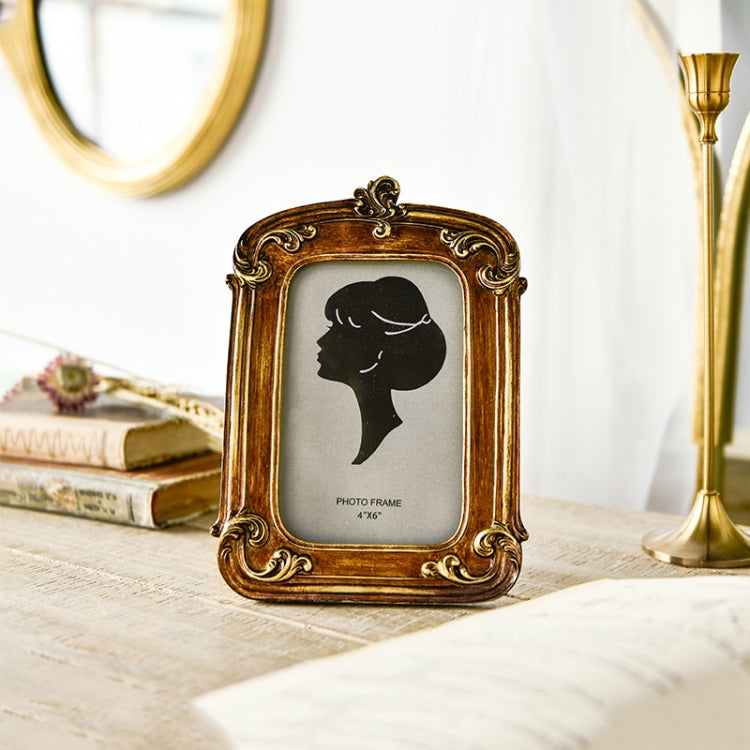 Khung ảnh trang trí nhà phong cách cổ điển giả gỗ, Kích thước:, Vuông-6 inch, Vuông-7 inch, Vòm-6 inch, Vòm-7 inch, Bầu dục-6 inch, Bầu dục-7 inch, Hộp tròn nơ, Mẫu A, Mẫu B