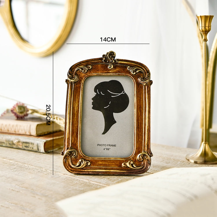 Khung ảnh trang trí nhà phong cách cổ điển giả gỗ, Kích thước:, Vuông-6 inch, Vuông-7 inch, Vòm-6 inch, Vòm-7 inch, Bầu dục-6 inch, Bầu dục-7 inch, Hộp tròn nơ, Mẫu A, Mẫu B