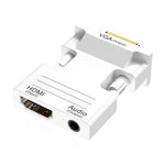 Bộ chuyển đổi HDMI cái sang VGA đực có âm thanh cho máy tính, màn hình, TV, máy chiếu, màu trắng, vàng, đen