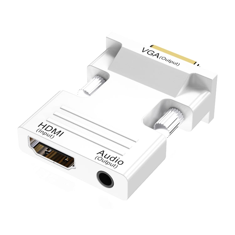 Bộ chuyển đổi HDMI cái sang VGA đực có âm thanh cho máy tính, màn hình, TV, máy chiếu, màu trắng, vàng, đen