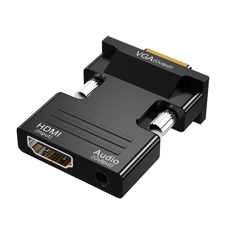 Bộ chuyển đổi HDMI cái sang VGA đực có âm thanh cho máy tính, màn hình, TV, máy chiếu, màu trắng, vàng, đen