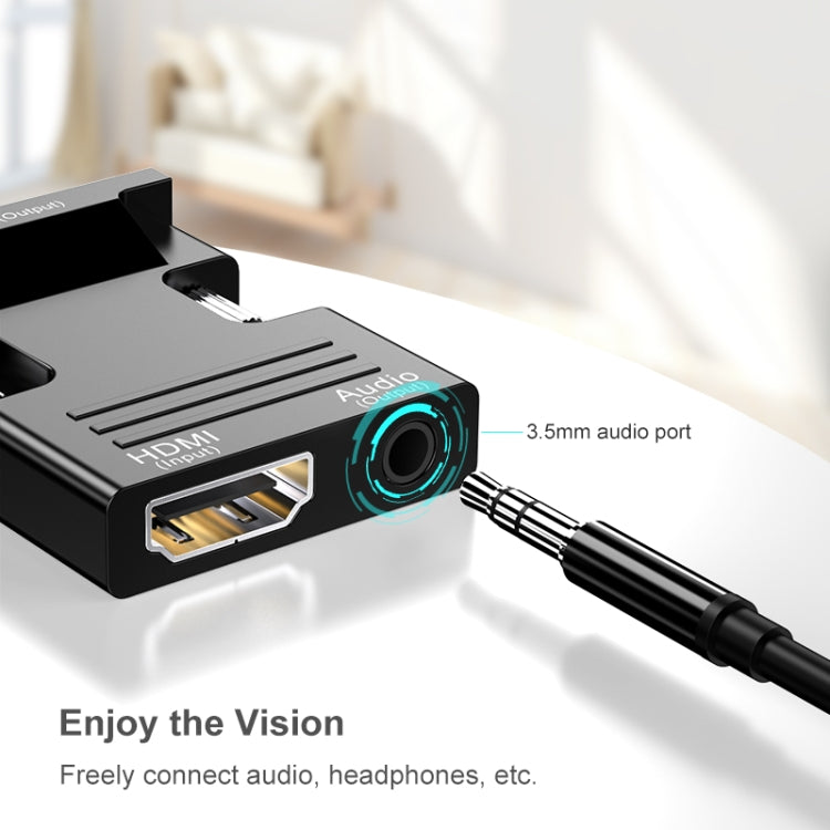 Bộ chuyển đổi HDMI cái sang VGA đực có âm thanh cho máy tính, màn hình, TV, máy chiếu, màu trắng, vàng, đen