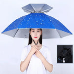 Mũ dù câu cá hai lớp chống nắng và chống mưa gấp gọn, 95 xanh (dây chun), 95 bạc (dây chun), 95 xanh (vỏ cao su), 95 bạc (vỏ cao su), 80 xanh, 80 hoa trà, 95 xanh vinyl (vỏ cao su)