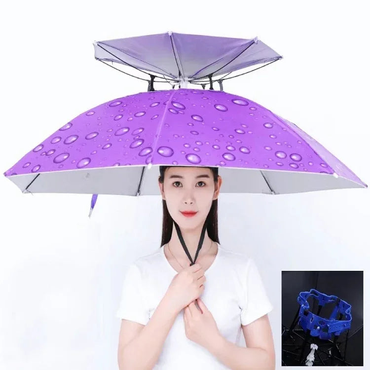Mũ dù câu cá hai lớp chống nắng và chống mưa gấp gọn, 95 xanh (dây chun), 95 bạc (dây chun), 95 xanh (vỏ cao su), 95 bạc (vỏ cao su), 80 xanh, 80 hoa trà, 95 xanh vinyl (vỏ cao su)