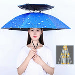 Mũ dù câu cá hai lớp chống nắng và chống mưa gấp gọn, 95 xanh (dây chun), 95 bạc (dây chun), 95 xanh (vỏ cao su), 95 bạc (vỏ cao su), 80 xanh, 80 hoa trà, 95 xanh vinyl (vỏ cao su)