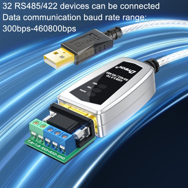 Bộ chuyển đổi công nghiệp USB sang RS485/422 DTECH DT-5119 dài 0.5m, DT-5119 0.5m
