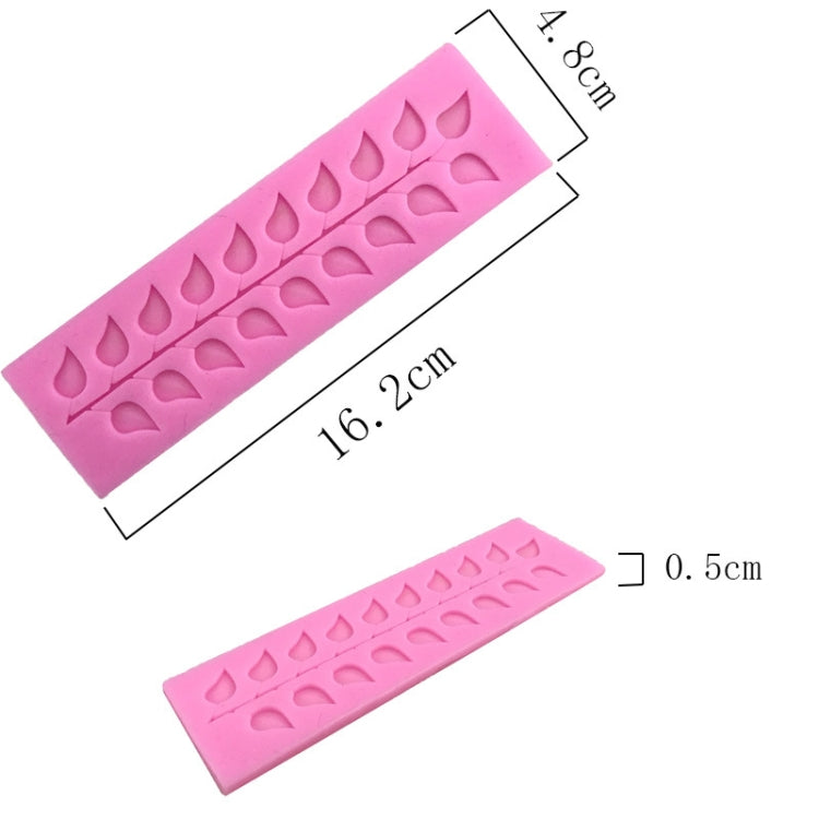 Khuôn silicon fondant hình lá cây ren dài, Ren dài