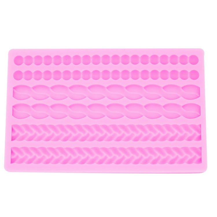 Khuôn silicon làm bánh fondant xoắn ngọc trai, màu hồng, xám