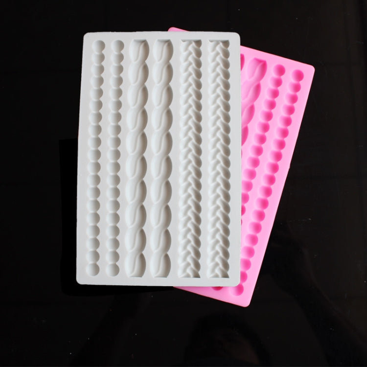 Khuôn silicon làm bánh fondant xoắn ngọc trai, màu hồng, xám