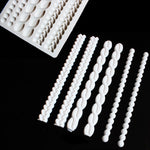 Khuôn silicon làm bánh fondant xoắn ngọc trai, màu hồng, xám