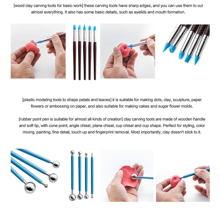 Bộ dụng cụ gốm sứ, dao khắc đất sét, đá, bộ dụng cụ kết hợp DIY đất sét, 22 trong 1, 24 trong 1, 27 trong 1, 32 trong 1