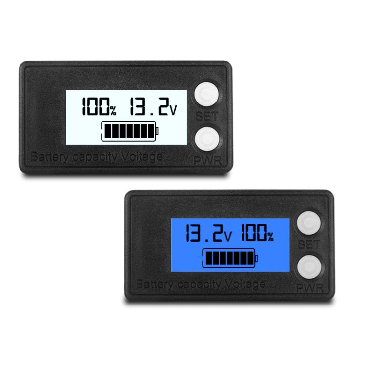 Đồng hồ đo điện áp kỹ thuật số pin axit chì lithium hai dây chống nước LCD, 8-100V (Trắng), 8-100V (Xanh dương), 8-72V (Trắng), 8-72V (Xanh dương)